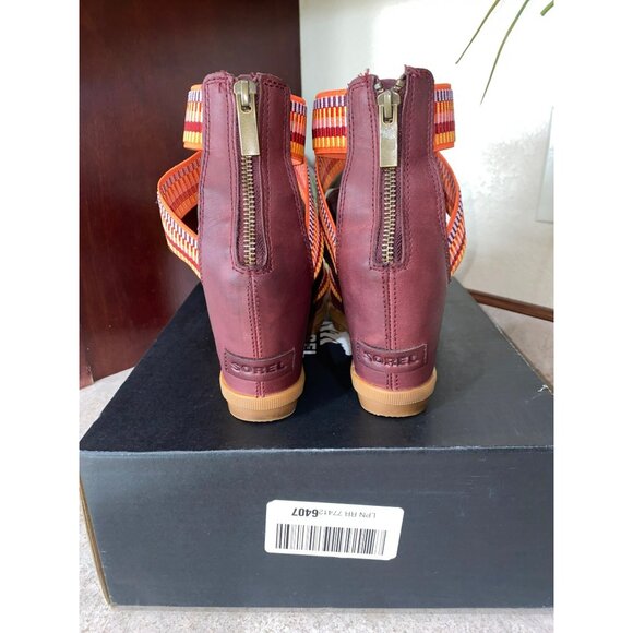 Sorel Womens Joanie II Wedge Sandals Size 8 Multi-Color Strappy Design With Zi - Picture 3 of 9